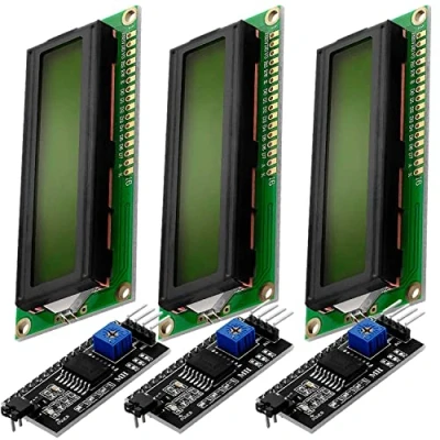 Immagine di AZDelivery 3 x HD44780 16x2 LCD Modulo Display Bundle con Interfaccia I2C 2x16 Caratteri compatibile Arduino incluso un e Book! (con Sfondo Verde Neri)