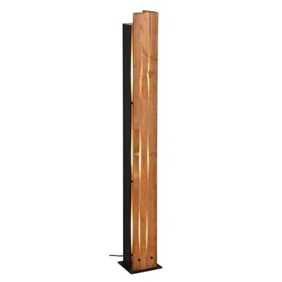 Immagine di Trio Lighting Piantana Karuni, legno, metallo, marrone chiaro, nero