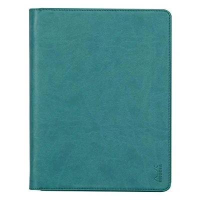 Immagine di RHODIA 168119C Cartella con zip Rhodiarama pavone per Blocchi e Quaderni A4 o A4+ Dimensione chiuso 25,5x34 cm Tasca Tablet Simil Cuoio Premium