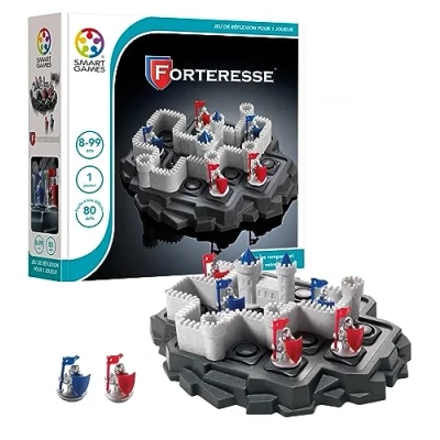 Immagine di SmartGames Fortezza Gioco di Riflessione Deposita i Bastioni e proteggi il Dungeon 80 Sfide Diversi Livelli 1 Giocatore A partire da 8 anni, Rosso