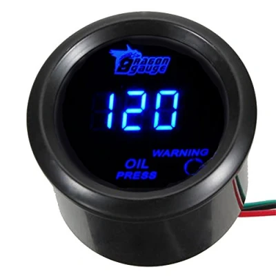 Immagine di Mintice 12V Auto 2&quot; 52mm Universale Digitale LED Blu Leggero Manometro Pressione dell&#039;olio Indicatore Olio Calibro di Motore Misuratore Meter