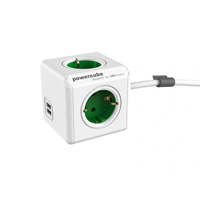 Immagine di Allocacoc 1406GN/DEEUPC prolunghe e multiple 1,5 m 4 presa(e) AC Verde, Bianco Multiprese (1,5 m, AC, Tipo F, Bianco)