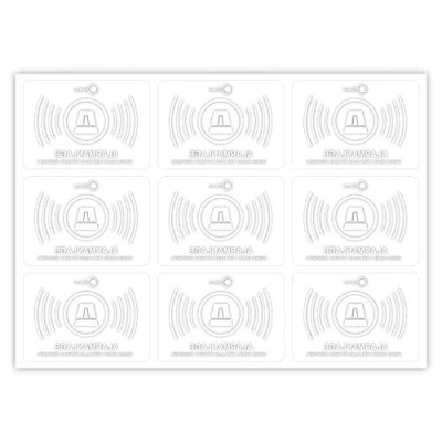 Immagine di iSecur 9 adesivi per allarme, 5 x 3,5 cm, interni, resistenti ai raggi UV e agli agenti atmosferici, nota: impianto di allarme I hin_364