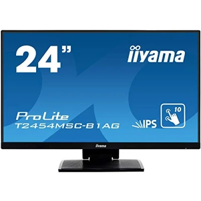 Immagine di iiyama, ProLite T2454MSC B1AG 60.5 cm, 24 Pollici, IPS LED Monitor Full HD 10 Punkt Multitouch Capacitivo, VGA, HDMI, USB 3.0, IPX1, Rivestimento Antiriflesso, Regolabile in Altezza, Nero