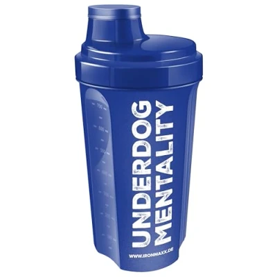 Immagine di IronMaxx Shaker per Proteine 700ml Blu Reale Underdog Mentality a tenuta, lavabile in lavastoviglie, senza BPA/DEHP proteico con chiusura vite, setaccio e scala graduata