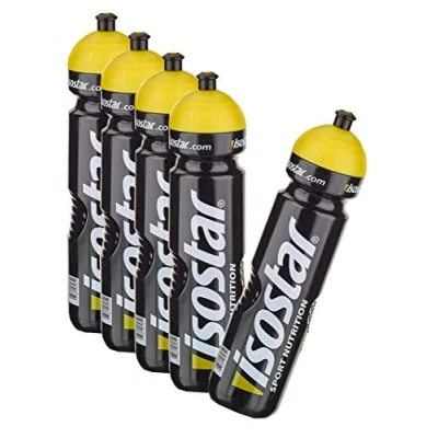 Immagine di Isostar Sport Drinking Bottle 1000 ml Senza BPA Bottiglia d&#039;Acqua per Corsa, Ciclismo, Palestra, Escursionismo Pratica e a Prova di perdite Chiusura Push &amp; Pull (5x1000 ml)