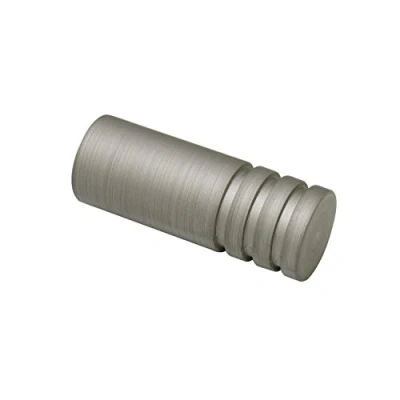 Immagine di Gardinia Cilindro, 2X terminali, Metallo, Argentato, per Tende Tecniche Ø 19 mm, Argento, 2 unità