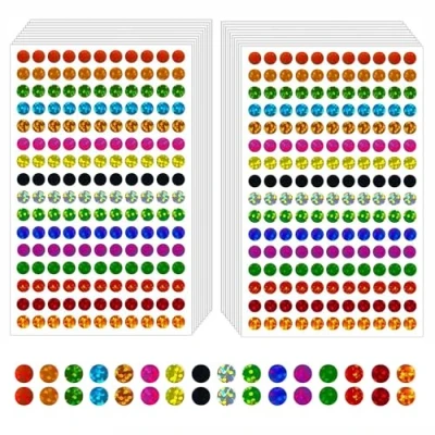 Immagine di EUZUXU 3520 Etichette con Codifica a Colori Brillanti e Piccoli Adesivi Pois Rotondi, per Ufficio in Aula 6mm, Rotondi