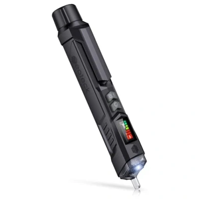 Immagine di Neoteck Voltmetro Non Contatto Tester di Tensione Senza Voltaggio Penna Rilevatore 12 1000V AC con Torcia Misuratore Clip Tascabile Nero