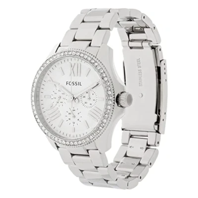 Immagine di Fossil Orologio Cecile da donna, movimento al quarzo multifunzione, cassa in acciaio inossidabile argentata di 40 mm con bracciale inossidabile, AM4481