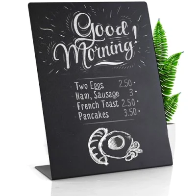 Immagine di mini lavagna in metallo, 11 x 8 1/2 pollici 27,9 20,3 cm, per buffet di feste, lavagna, scheda display alimenti, lavagne da tavolo cucina, menu piedi matrimoni