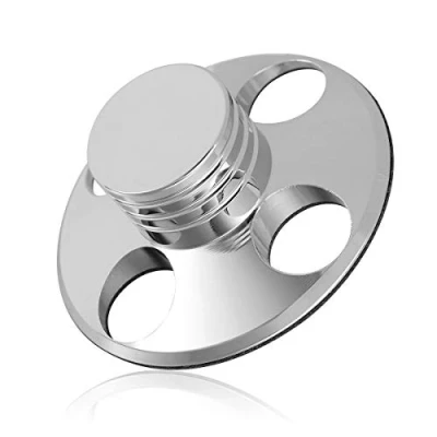Immagine di DollaTek LP Giradischi Metallo Rame 320g Disco stabilizzatore Registra Peso/HiFi Argento