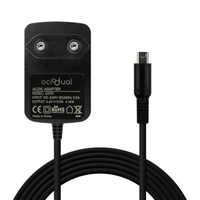 Immagine di OcioDual Caricabatterie Compatibile con Console 3DS/3DS XL/2DS/2DS XL/DSi/DSi XL/Nuove 3DS Adattatore di Alimentazione CA da Parete UE, Alimentatore per