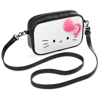 Immagine di Hello Kitty Borsa Tracolla con Rimovibile, Scomparto Interno e Cerniera(Bianco)