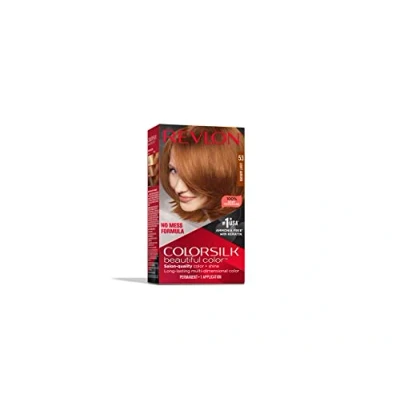 Immagine di REVLON ColorSilk Colorazione Permanente Capelli Fai da te a Casa, 53 Biondo Rame Chiaro, Confezione 1