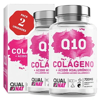 Immagine di Collagene marino con acido ialuronico coenzima Q10 vitamina C e zinco per contribuire a migliorare l&#039;elasticità la salute delle ossa articolazioni PACK2 180Cápsulas