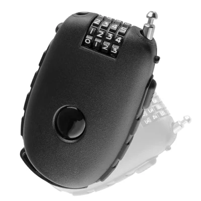 Immagine di 1 pezzi lucchetto combinazione,lucchetto casco,lucchetto con combinazione a 4 cifre,con cavo retrattile 75 cm,per bagagli,motocicli