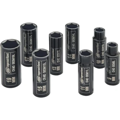 Immagine di Ingersoll Rand Chiavi SK3M8LN, 3/8 Metriche, Set di Bussole Lunghe, 8 pezzi: 9, 10, 11, 13, 14, 15, 17, 19 mm, Lunghe e Attrezzi da Lavoro per Auto Veicoli