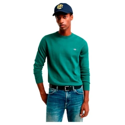 Immagine di GANT Classico Cotone C Neck Pullover, Woody Green, L Uomo