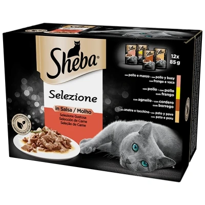 Immagine di SHEBA SELEZIONE IN SALSA GUSTOSA (POLLO E MANZO POLLO AGNELLO ANATRA TACCHINO) 12 X 85 G