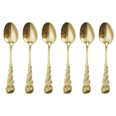 Immagine di GRÄWE® Cucchiaini da caffè con intarsio a Decorazione rosale, Dorati