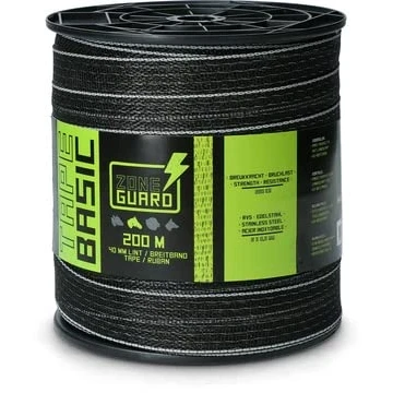 Immagine di Nastro per recinzione ZoneGuard Basic Zwart 200 m