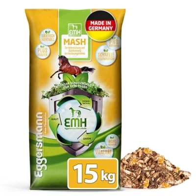 Immagine di Eggersmann Mein Pferdefutter EMH Mash 15 kg Mangime complementare per Cavalli e Pony sostenere la Flora intestinale digestione con preziosi acidi Grassi Omega 3