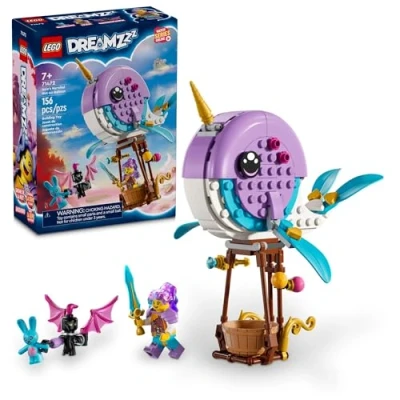 Immagine di LEGO DREAMZzz Izzie&#039;s Narvalo mongolfiera giocattolo per animali del mare profondo, salva Bunchu da un Grimspawn, figura trasformante di balena bambini, coniglietto ragazzi e