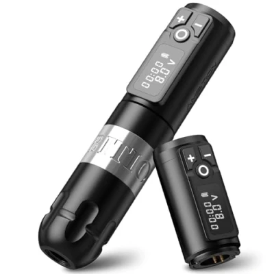 Immagine di Ambition Soldier Penna a batteria rotativa con macchina per cartucce tatuaggi aggiuntiva Display LED digitale motore senza fili da 2400 mAh