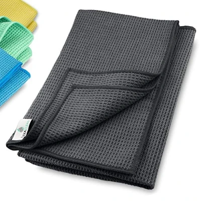 Immagine di ELEXACLEAN Panni in Microfibra DRY MASTER (Set di 2, 60x40 cm, Antracite) per Asciugare, Altamente Assorbente