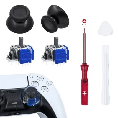 Immagine di Mcbazel TMR Elettromagnetico Joystick Analogico di Ricambio Riparazione per PS5 DualSense/PS5 DualSense Edge Controller, No Drift