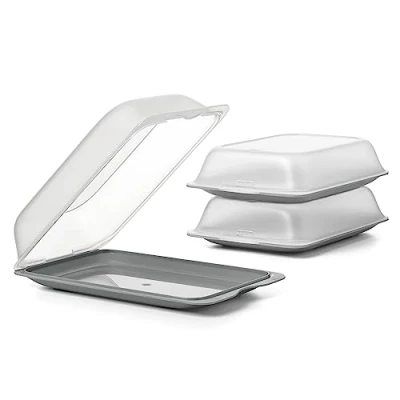 Immagine di TATAY Set di 3 unità Contenitori Alimentari per Salumi Fresh Maxi, Polypropylene, Anthracite Grey, 17 x 6,2 25,2 cm