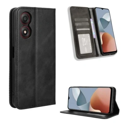 Immagine di COMAKU Cover ZTE Blade A34, Custodia a Portafoglio Pelle con Supporto e Chiusura Magnetica Nero