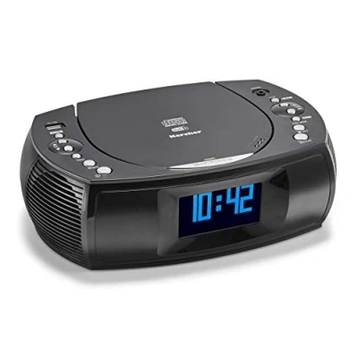 Immagine di Karcher UR 1309D Radiosveglia digitale con lettore MP3/CD e DAB plus radio, sveglia due regolabili, display dimmerabile, radio orologio, funzione di ricarica USB, nera
