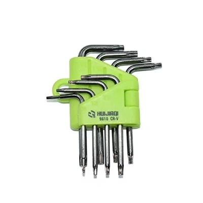 Immagine di CLABMROEC Set di 9 chiavi esagonali Torx, piccole dimensioni, T5, T6, T7, T8, T9, T10, T15, T20