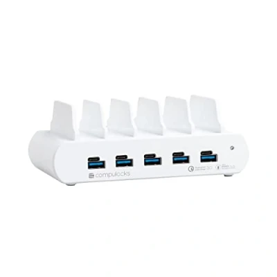 Immagine di Compulocks Maclocks Stazione di Ricarica USB a 5 Porte e C da 150W Multi Protezione Temperatura, Tensione cortocircuito