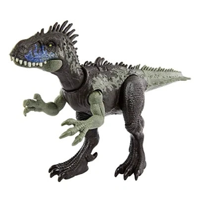 Immagine di Mattel Jurassic World Ruggito Selvaggio, Driptosauro, con suoni e mosse d&#039;attacco, dimensioni medie, snodato gioco digitale​, Giocattolo per Bambini 4+ Anni, HLP15