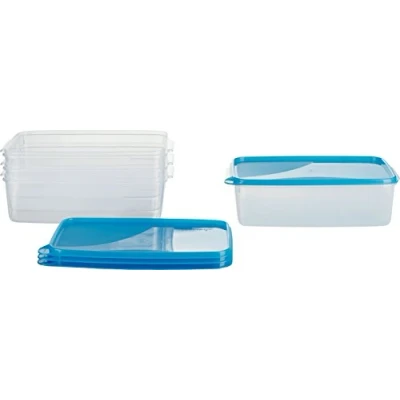 Immagine di MiraHome Contenitore Alimenti per Freezer 28x18x8 cm Blu qualità austriaca (3l Rettangolare (4 Pz))