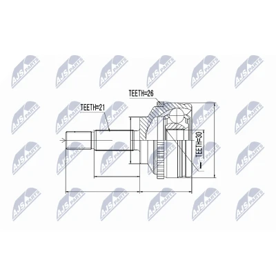 Immagine di NTY NPZ RE 012 Kit Giunto Omocinetico Assale anteriore RENAULT: CLIO 2, Kangoo I, I Express