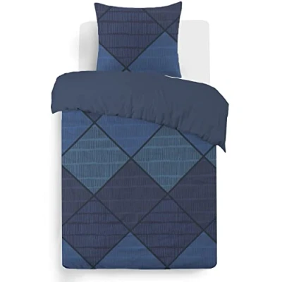 Immagine di VISION Set copripiumino reversibile Harold 140 x 200 cm con 1 federa per letto singolo 100% cotone