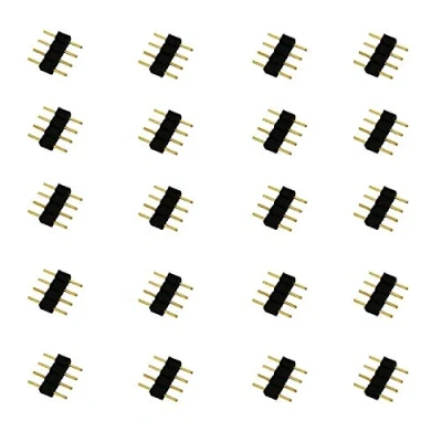 Immagine di LitaElek 20pcs RGB LED Strip Connector 4 Pin Connettore Striscia Rapido Nastro Adattatore Banda Connettori Spina per Strisce SMD 5050 3528 2835 RGB, Nero