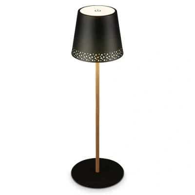 Immagine di Briloner lampada da tavolo senza fili, 2 lampade in 1, comodino dimmerabile, Esterno, abat jour comodino, ricaricabile, scrivania, nero legno