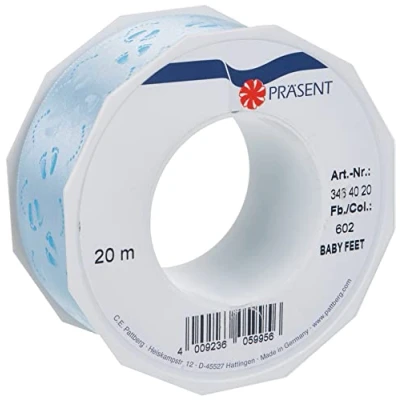Immagine di Präsent Nastro in Organza, Raso, Bianco Argento, 40 mm Width, 20 m Length