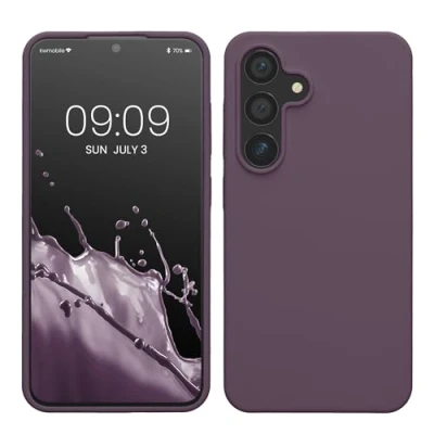Immagine di kwmobile Cover per Samsung Galaxy S24 Custodia Back Case Caricatore Wireless Antiurto e Flessibile in Silicone TPU Iris pallido