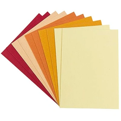 Immagine di Ideen mit Herz Set di biglietti d&#039;auguri 10 colorati e buste bianche elegante effetto lino ideale per auguri compleanno, matrimonio (tonalità rossa/giallo/DINC6 14,5 x 10,5 cm)