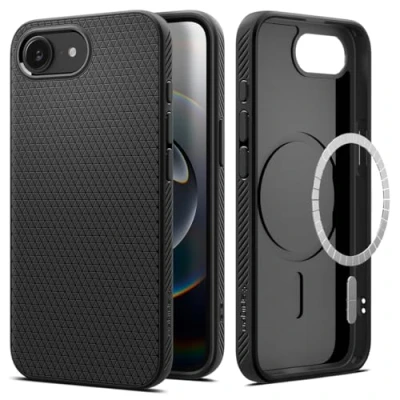 Immagine di Spigen Cover per iPhone 16e, Liquid Air MagFit, Compatibile con Accessori MagSafe Nero Opaco