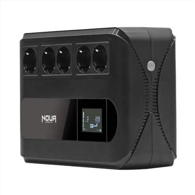Immagine di Noua Raiden 1000VA UPS a Ciabatta Multipresa, Gruppo di Continuità per PC con Display, Potenza 1000VA/600Watt, Tecnologia Line Interactive, AVR, 5 Uscite Schuko