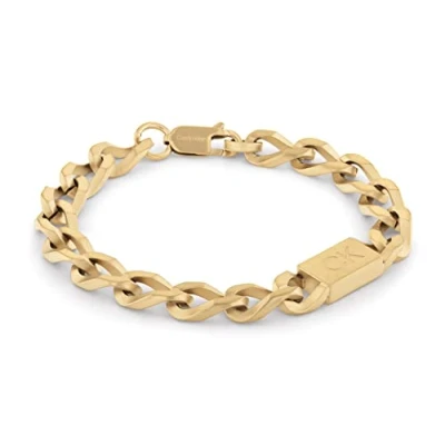 Immagine di Calvin Klein Brushed Chain LINK Bracelet Bracciale goldcoloured, Uomo, Taglia: One Size, Gold coloured