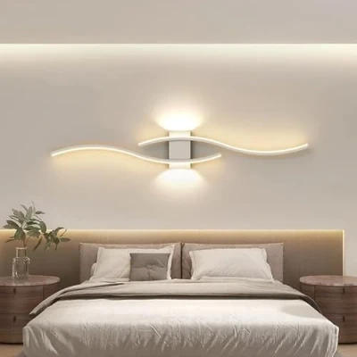 Immagine di Comely Applique da Parete Interno, Creativo 27W 3000LM Bianco Moderne in Alluminio, Bianca Calda 3000K Lampada LED Interno per Soggiorno, Camera Letto, Scala, Corridoi