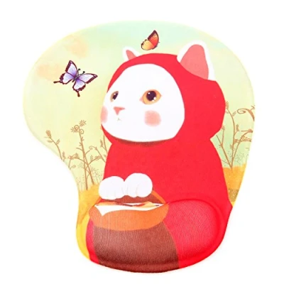 Immagine di TUKA mouse pad con comodo supporto in gel per polso, imbottitura di Tappetino poggia polsi imbottito gel, gatto rosso, TKC5100 redcat